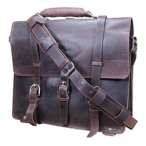 Large Briefcase Backpack Laptop Bag Glanor Buffalo Leather Hand Bag
