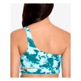 thumbnail image 2 of SALT + COVE Women's Aqua Tie Dye Stretch Removable cups Lined Side Tie Adjustable Sea Foam One Shoulder Swimsuit Top L, 2 of 4
