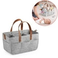 thumbnail image 3 of Large Baby Diaper Caddy Organizer – Felt Storage Basket With Handles For Nursery, Changing Table, Or Travel (15"x18"x33"), 3 of 6