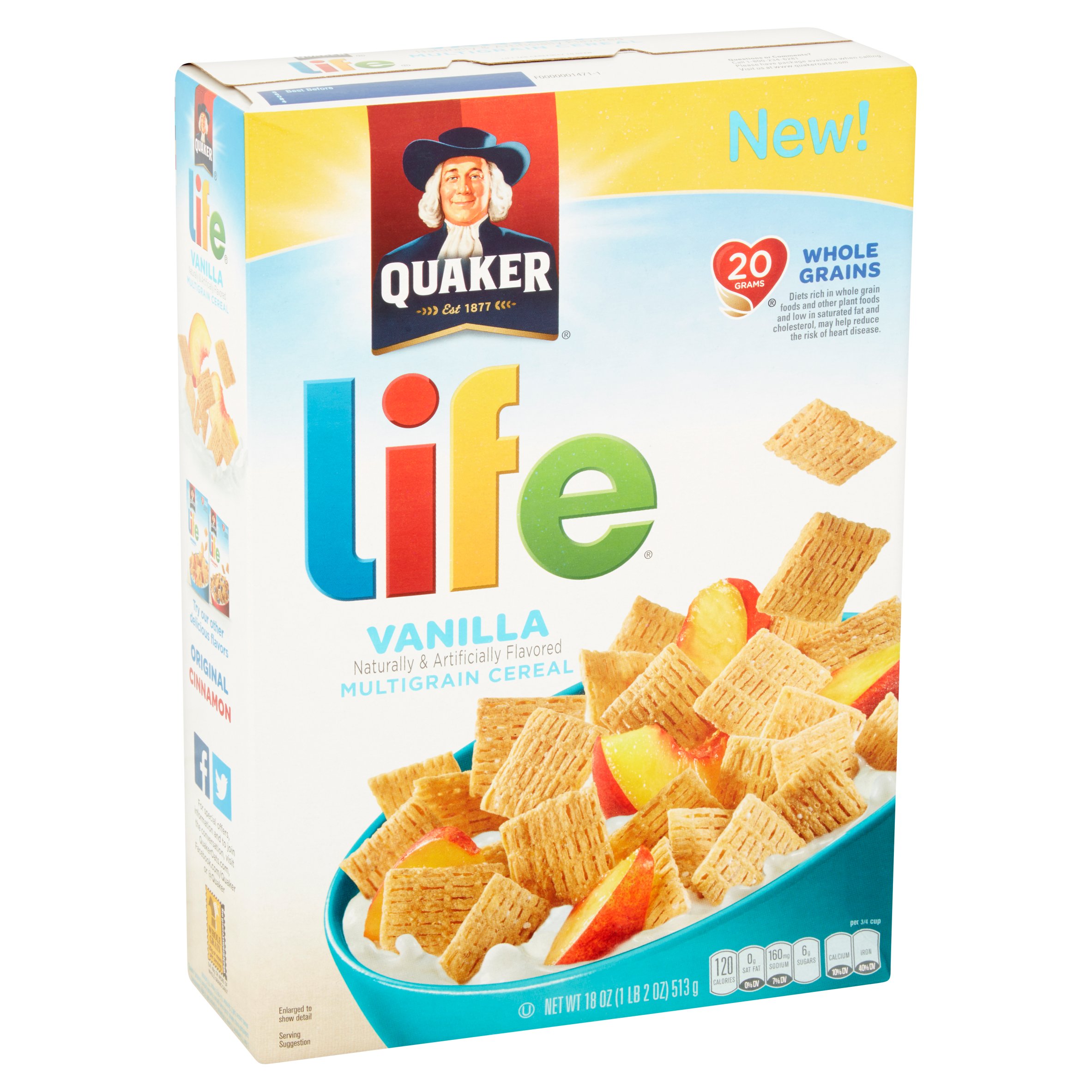 Quaker Life Multigrain Cereal, Vanilla, 18 Oz. Box - Walmart.com