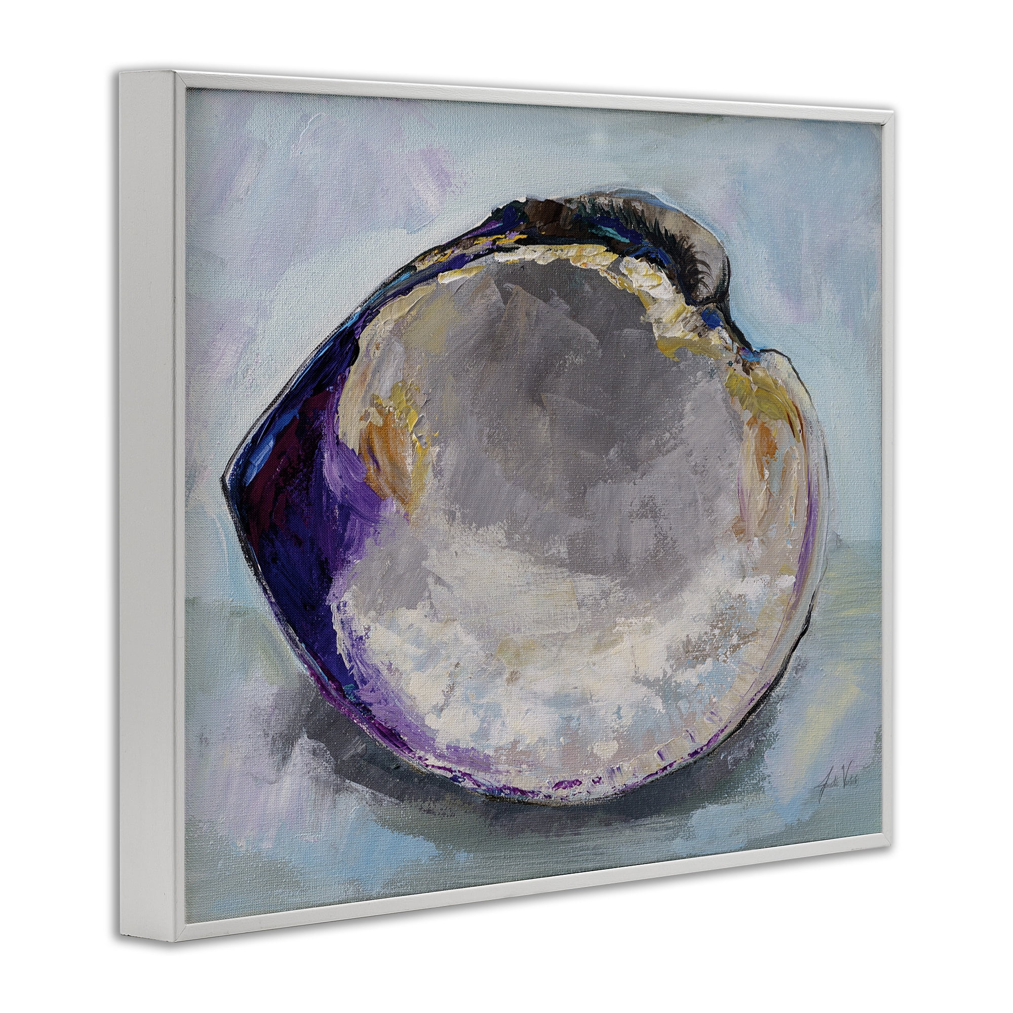 Stupell Industries Baby Clam Shell Animals & Insects Painting White Framed Art Print Wall Art, 20 x 16