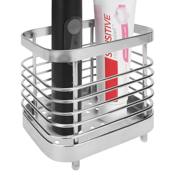 Linkidea Electric Toothbrush Holder, Stainless Vanity Toothpaste Stand, Single Slot Organizer Compatible with Oral-B iO Series, Philip Sonicare ProtectiveClean (Silver)