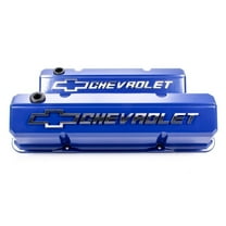Proform 141-932 Blue Chevrolet Bowtie Die-Cast Slant Edge Valve Covers Fits select: 1967-1986 CHEVROLET CAMARO, 1969-1986 CHEVROLET C10