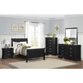 thumbnail image 2 of 1pc Black Finish Twin Size Traditional Louis Philippe Style Wooden Bedroom Bed with Headboard, Footboard and Rails, 2 of 5
