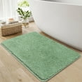 thumbnail image 4 of FRAMICS Striped Tassel Shower Curtain Sets with Bath Rug, Boho Farmhouse Water-Repellent Fabric Bathroom Sets with Hooks, Slub Textured Design, 72" x 72", Sage Green, 4 of 9
