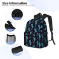 thumbnail image 5 of Haiem Blue Seahorse Lightweight Backpack for School, Classic Basic Water Resistant Casual Daypack for Travel with Bottle Side Pockets, 5 of 8