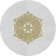 thumbnail image 1 of Ahgly Company Indoor Round Patterned Pearl White Beige Novelty Area Rugs, 7' Round, 1 of 6