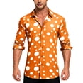 thumbnail image 3 of Zysthvn Long Sleeve Shirts for Men Casual Polka Dot Vacation Mens Tees Lightweight Button Collared Tops, 3 of 6