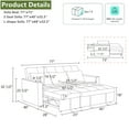 thumbnail image 2 of Aukfa 77" Sofa Bed 3 Seat Convertible Sleeper Couch for Living Room, 3 Pillows, Linen, Gray, 2 of 11
