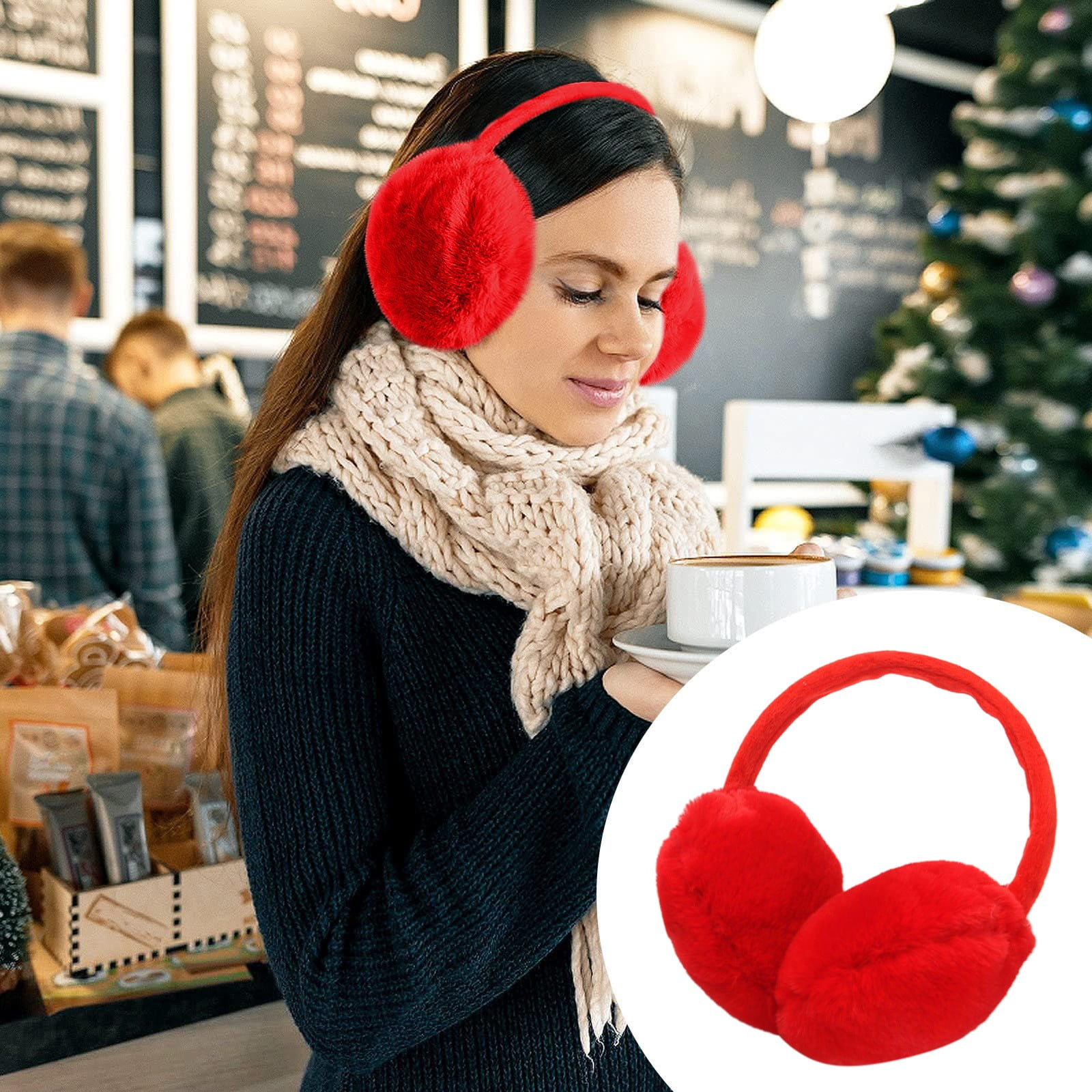 Winter Ear Muffs Women Soft Plush Adjustable Ear Cover Outdoor Warm Accessory Ear Muffs for Winter Women,Adjustable Ear Warmers, Ear Muffs  main image 4