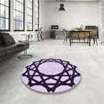 thumbnail image 4 of Ahgly Company Machine Washable Indoor Square Transitional Purple Jam Purple Area Rugs, 3' Square, 4 of 7