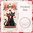 thumbnail image 2 of Feline Theme Love Banner Red Bow Ties Valentine Display Heart Pattern Cherry Blossom Design Backdrop for Valentine's Day Romantic Party Wedding Decoration, 2 of 9