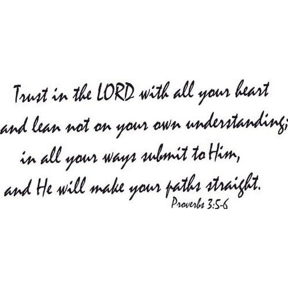 Proverbs 3:5-6 Wall Art, Trust in the Lord, All Your Heart, Make Paths Straight