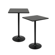 23 in. Rectangle Black Metal Top Pub Table (Seats 4)