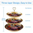 thumbnail image 3 of Fragmented Flowers Plastic Discs Iron Pillar Earring Holder Stand for Dessert Table 32CM Height with 21CM 24CM 27CM Plates, 3 of 6