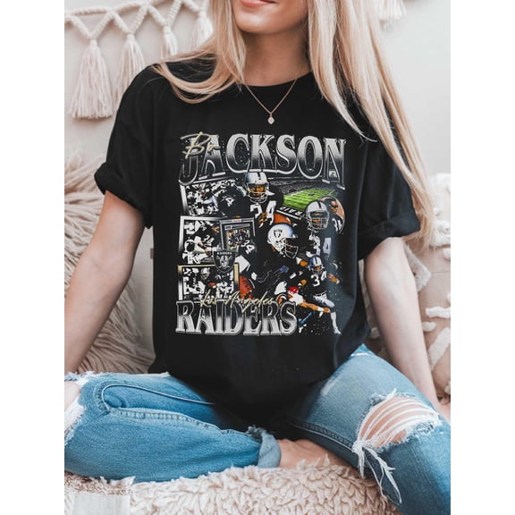 Bo Jackson Raiders T-Shirt: Vintage Football Legend Collage