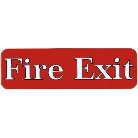 10in x 3in Red Fire Exit Sticker