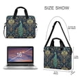 thumbnail image 3 of FORMRS 16" Laptop Bag Carrying Sleeve Case with Handle Travel Shoulder Briefcase, Navy Blue Peacock Pattern, 3 of 8