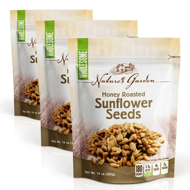 NATURE'S GARDEN SUNFLOWER SEEDS HONEY ROASTED