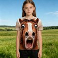 thumbnail image 5 of Ulitacool Tops For Girls Round Neck Short Sleeve Cartoon Animal Graphic Tee 3-4 Years Khaki, 5 of 5