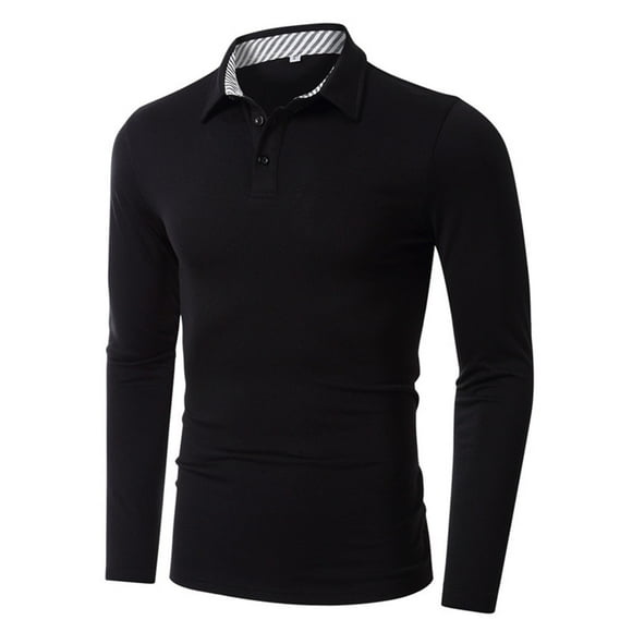 FhsagQ Men's Shirts Men Shirts Tops Low Rise Super Fit Men'S Lapel Solid Color Casual Fashion Business Long Sleeve T Shirt Men Shirts Mens Shirts Tops Black Black XL