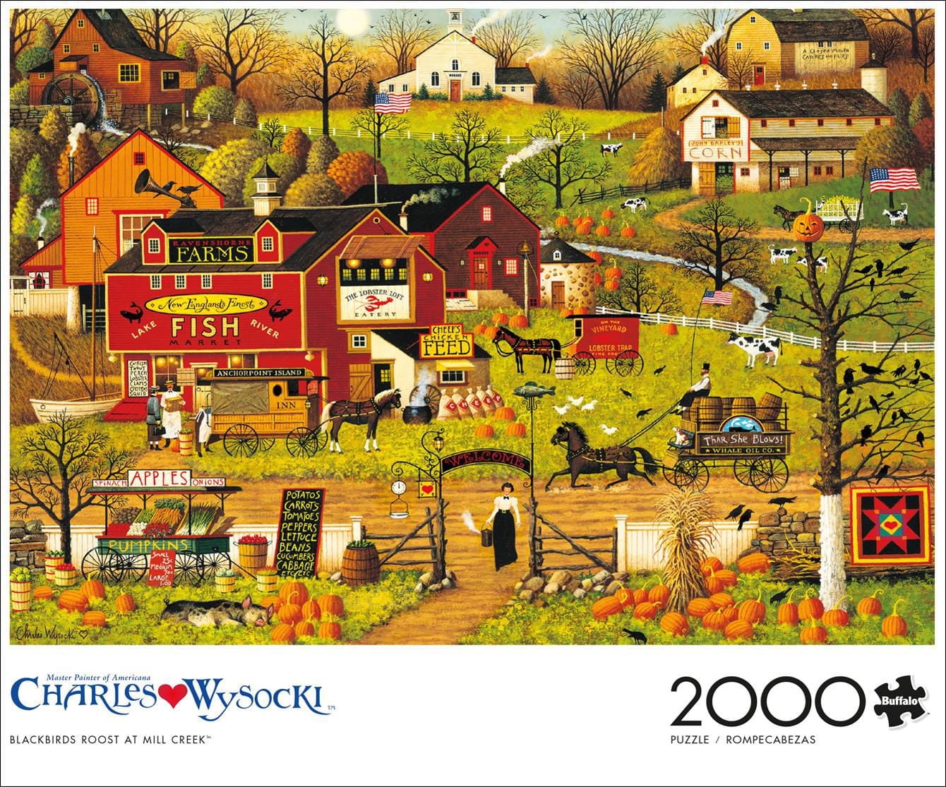 Buffalo Games - Charles Wysocki - Blackbirds Roost at Mill Creek - 2000 Piece Jigsaw Puzzle