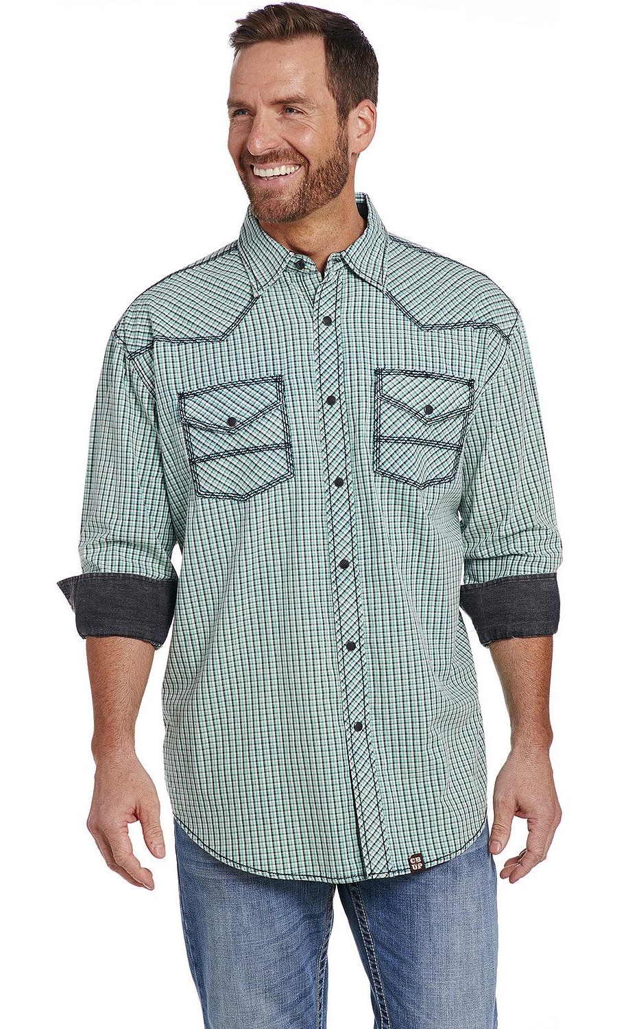 Men's Vintage Wash Plaid Long Sleeve 