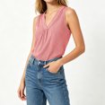 thumbnail image 5 of idosla Boho Tops for Women Teen Girl Trendy Print V Neck Sleeveless Tank Tops Casual Basic Tees Lightweight Shirts Summer Clothes (Red, S), 5 of 6