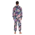 thumbnail image 4 of FORMRS Onesies Pajama for Adults Unisex Hoodie Winter Jumpsuit One Piece Sleepwear, Sizes S-2XL, Pink and Purple Flowers, 4 of 7