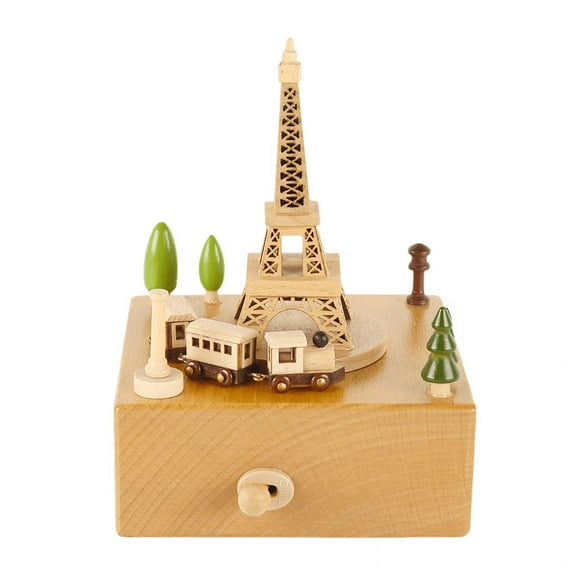 Wooden Music Box, Retro Trojan Music Box, Ornaments Educational Toys, Birthday Gift Home Decoration-Jinjin