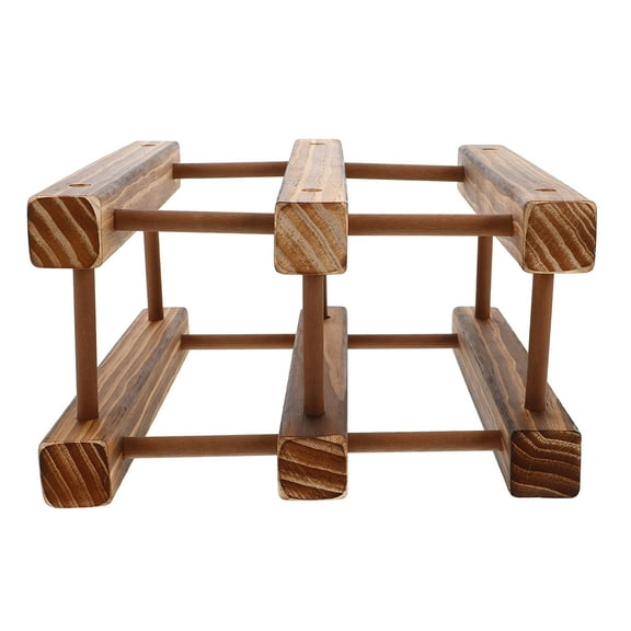 FUEENIRVA 1Pack Wooden Wine Bottle Display Storage Rack Golden Tabletop Wine Rack Small For Dining Room Homeowners