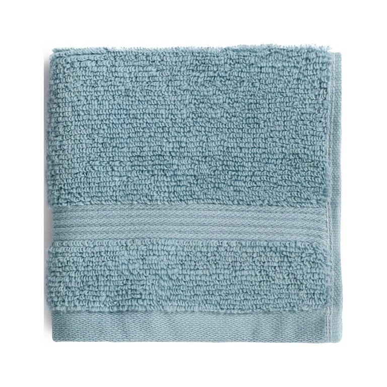 Mainstays Performance Solid Bath Towel 6 Piece Set Blue Linen Walmart