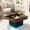 Walnut, variant on GUNAITO Lift Top Coffee Table with LED Lights, Modern Farmhouse Center Table with Storage, 31.5''Hx31.5''Wx19''D, Black