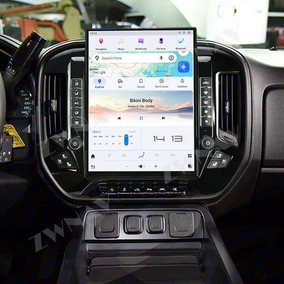 ZWNAV 15.6 inch Android For Chevrolet Silverado GMC Sierra 2013-2019 Car Player Radio GPS Navigation Stereo Multimedia Head Unit Screen
