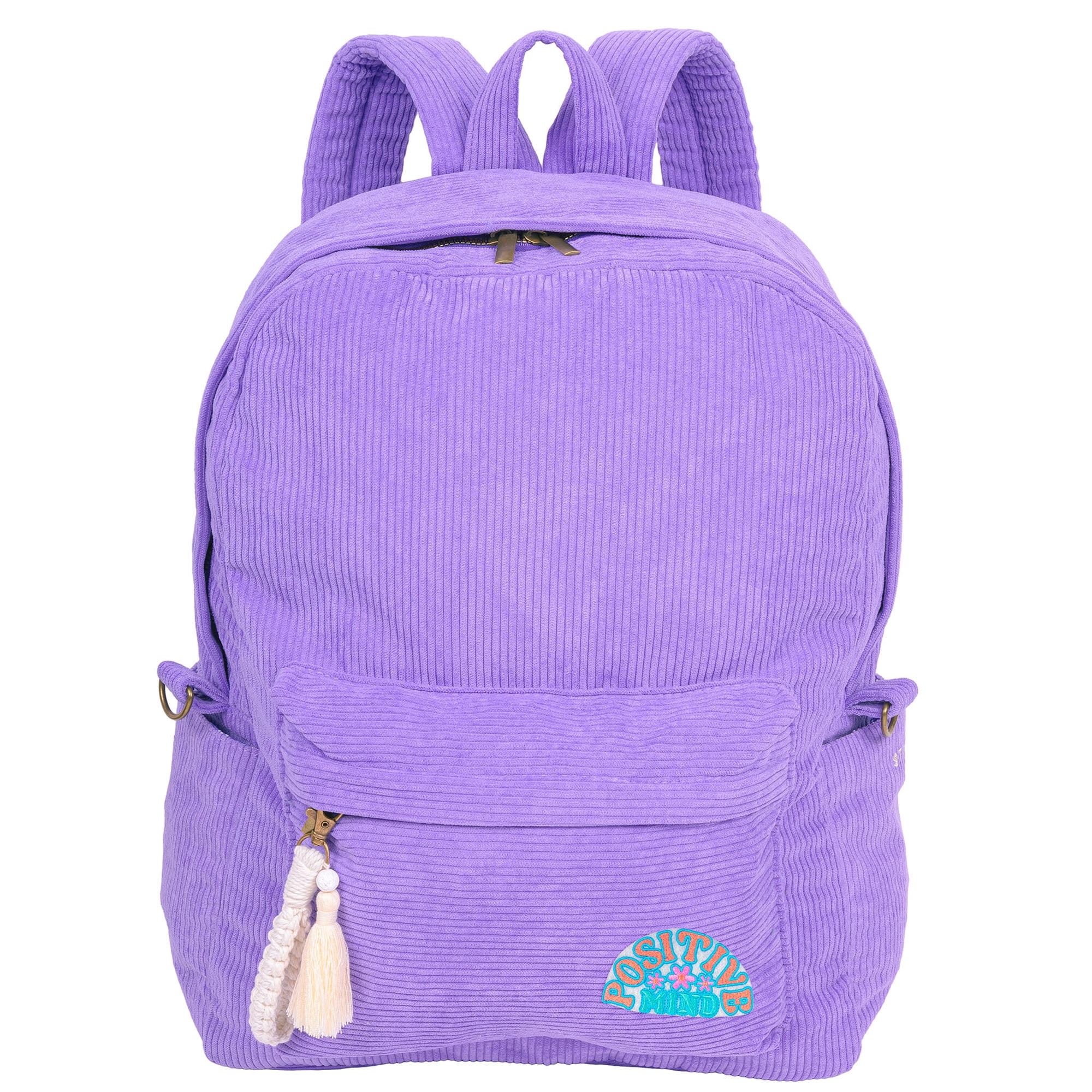 Style.Lab by Fashion Angels: Billie Corduroy Backpack - Periwinkle - Kids Stylish Travel School Bookbag, Laptop Compartment, Side Pockets, Girls-Boys