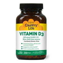 Country Life Vitamin D3 5000 IU 200 Softgel