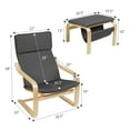 thumbnail image 3 of Costway Relax Lounge Chair & Padded Ottoman Set w/ Magazine Rack Gray, 3 of 10