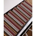 thumbnail image 3 of Flowers Stair Treads Non Slip for Steps Boho Red Floral Brown Red Stripes 10 Pcs Reusable Adhesive Stair Runner Mats for Dogs Elders Carpet Treads Rugs for Staircase 8x30 In, 3 of 7