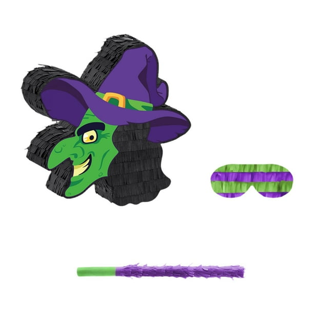 Juego de Piñata de Halloween con Accesorios Decoración para Fiestas Divertido con Varilla Y Antifaz Adecuado para Cumpleaños Y Fiestas Infantil