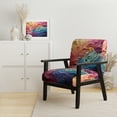 thumbnail image 2 of Designart "Radiant Spectrum Opt Art painting I" Multi-Color Abstract Upholstered Accent Chair - Modern Arm Chair For Bedroom, 2 of 7
