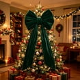 thumbnail image 4 of Sahpxhe Thick Velvet Large Christmas Bow Decorations with 180cm Streamers for Xmas Tree Doorway Fireplace Holiday Decor, 4 of 7