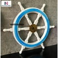 thumbnail image 3 of White Washed Ship Wheel Wood Ship's Wheels/Wood Ship Steering Wheel/Nautical Home Decor Pirate's Wall Hanging Sculpture & Accessories (12 Inches), 3 of 5