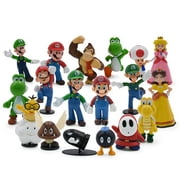 Super Maro Action Figures Toys Set of 18 Maro Figures Collection Playset#495
