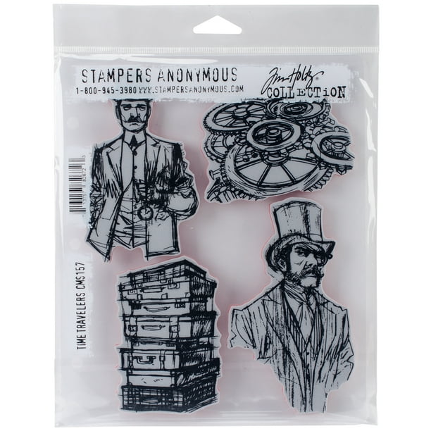 Tim Holtz Cling Stamps 7&quot;X8.5&quot;Time Travelers