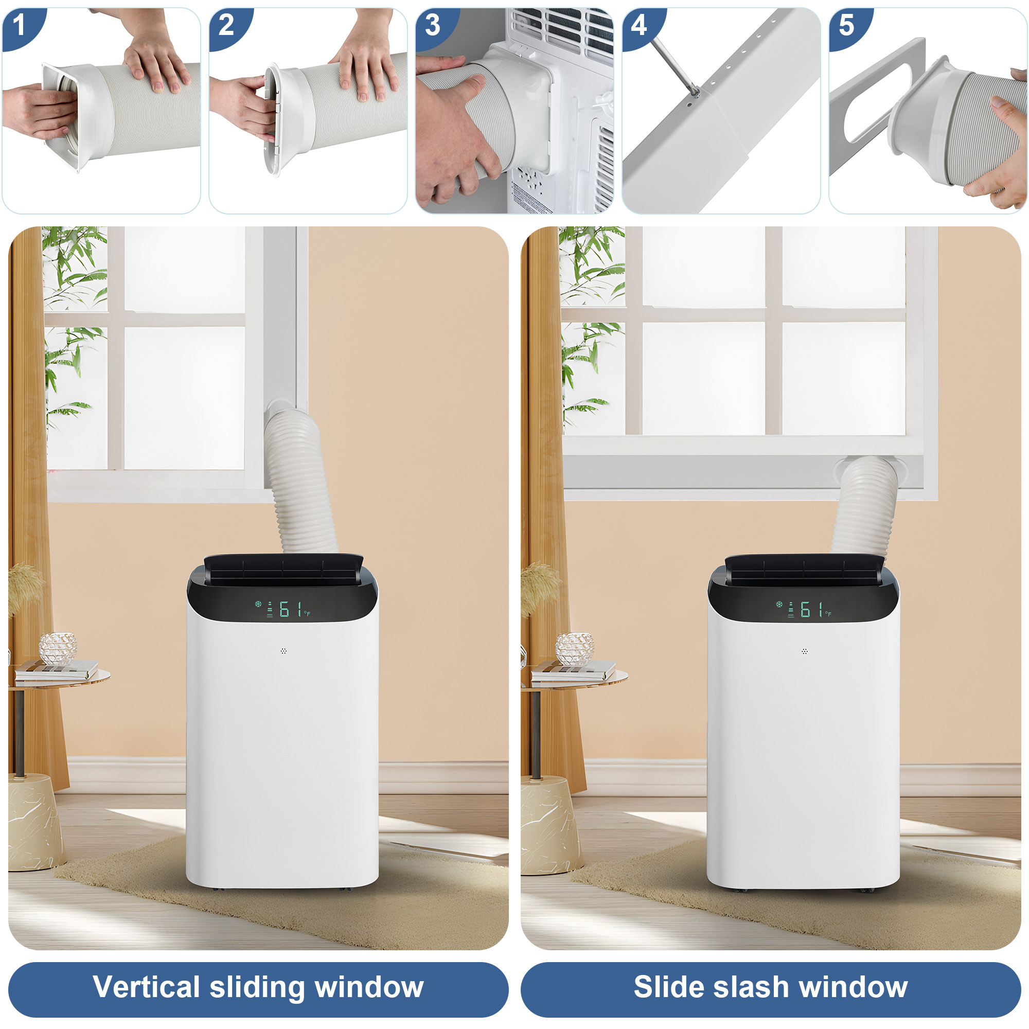 Agtana 10000 BTU (14000 BTU ASHRAE) Portable Air Conditioner Cools Room up to 700 sq.ft, 3-in-1 Portable AC Unit with Dehumidifier & Fan, Including Remote Control, DIY Window Kit