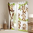 thumbnail image 3 of Homewish Cartoon Monkey Black Out Curtains,Zoo Animal Curtains Pack of 2 (42x63 Each),White Brown Green Bedroom Curtains For Boys Girls,Luxury Bedroom Decor, 3 of 6