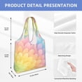 thumbnail image 3 of Single Shoulder Commuter Canvas Bag Large Capacity Can Be Carried Or Shoulder Storage For Daily Shopping Trips Lightgreen Tie Dye Background Rainbow Colors_3, 3 of 7