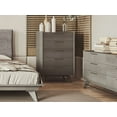 thumbnail image 2 of Unique Furniture Rainier Acacia Wood 5-Drawers Bedroom High Chest in Gray, 2 of 4