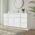 thumbnail image 3 of 60 in. W x 21 in. D x 32.5 in. H Freestanding Bathroom Vanity Cabinet without Top in White, 3 of 6