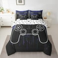 thumbnail image 2 of jejeloiu Gamepad Gamer 7-Piece Twin Bedding Sets,Modern Video Game Bedding Comforter Set,Blue Black Sheet Sets For Boys Kids,Luxury Bedroom Decor Reversible, 2 of 8